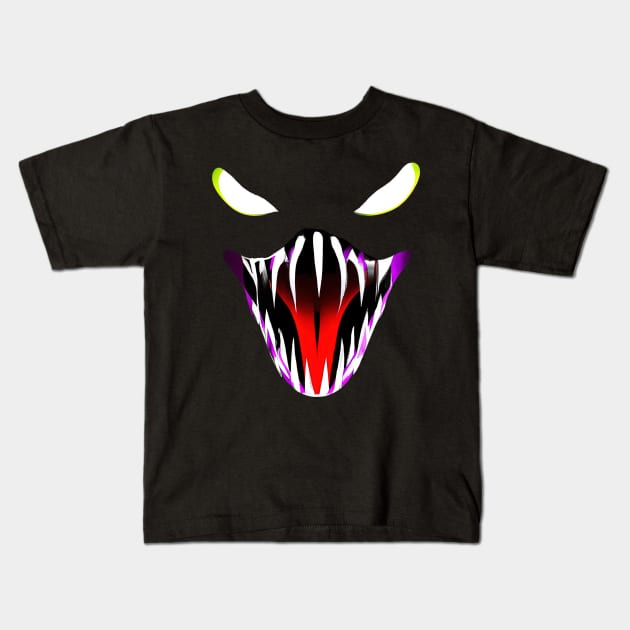 Venom Face Halloween Snake Costume Retro Colorful Kids T-Shirt by BetterManufaktur